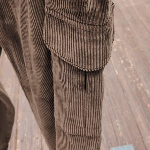 Ex Officio Mens Brown Corduroys Size L Pleated Front Preppy Cargo Pocket Classic - Picture 3 of 8